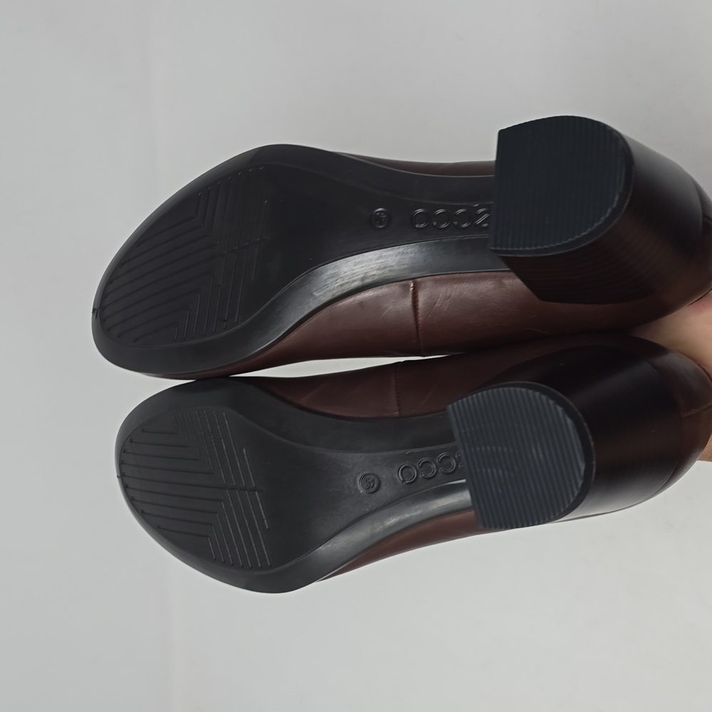 Ecco Dress Classic 35 Low Pump Brown Leather Women's Size 9 - Picture 5 of 6